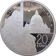 20 Euros - Franciscus Canonization, Vatican City, 2014 reverse image
