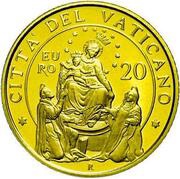 20 Euro - Franciscus Pontifical Sanctuary of the Blessed Virgin Mary of the Holy Rosary of Pompeii, Vatican City, 2015 reverse image