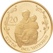 20 Euros - Franciscus Pontifical Basilica of Saint Anthony of Padua, Vatican City, 2017 reverse image