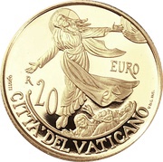 20 Euros - Franciscus Ascension of Christ, Vatican City, 2018 reverse image