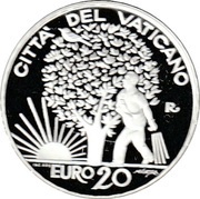 20 Euros - Franciscus, Vatican City, 2019 reverse image