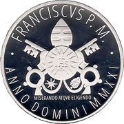 20 Euro - Franciscus Prayer to Christ obverse image