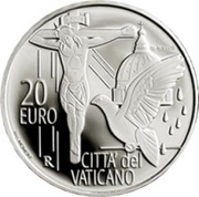 20 Euro - Franciscus Prayer to Christ, Vatican City, 2021 reverse image