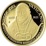 20 Euros - Franciscus Paul V, Vatican City, 2021 reverse image