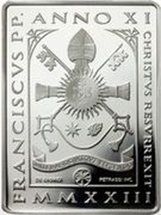 25 Euro - Franciscus Easter of Resurrection; silver colored obverse image