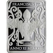 25 Euro - Franciscus Christmas 2023; silver colored obverse image