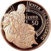 50 Euro - Benedictus XVI The Pieta by Michelangelo, Vatican City, 2008 reverse image