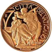 50 Euro - Franciscus 450th Anniversary of the Death of Michelangelo, Vatican City, 2014 reverse image