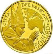 50 Euro - Franciscus Pope Ioannes Paulus II, Vatican City, 2014 reverse image