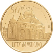 50 Euros - Franciscus Pontifical Basilica of Saint Anthony of Padua, Vatican City, 2017 reverse image