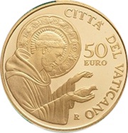 50 Euros - Franciscus Saint Francis, Vatican City, 2018 reverse image
