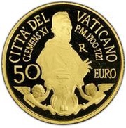 50 Euros - Pope Francis I Death of Pope Clement XI, Vatican City, 2021 reverse image