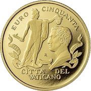 50 Euros - Pope Francis Antonio Canova, Vatican City, 2022 reverse image