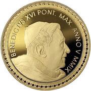 100 Euro - Benedictus XVI Sistine Chapel - Expulsion from Heaven obverse image