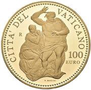 100 Euro - Benedictus XVI Sistine Chapel - Universal Judgment, Vatican City, 2010 reverse image