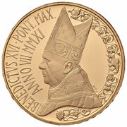100 Euro - Benedictus XVI Raffaello's rooms obverse image