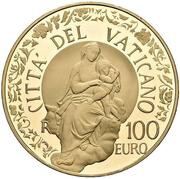 100 Euros - Franciscus Raffael - Madonna of Foligno, Vatican City, 2012 reverse image