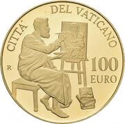 100 Euro - Franciscus Evangelists - Saint Luke, Vatican City, 2016 reverse image