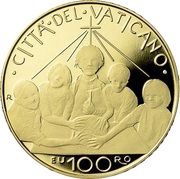 100 Euros - Francis Second Vatican Council - Gravissimum Educationis, Vatican City, 2022 reverse image