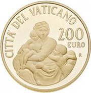 200 Euros - Franciscus Charity, Vatican City, 2014 reverse image