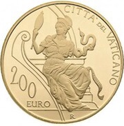 200 Euros - Franciscus Prudence, Vatican City, 2015 reverse image