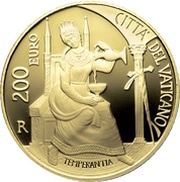 200 Euros - Franciscus Temperance, Vatican City, 2018 reverse image