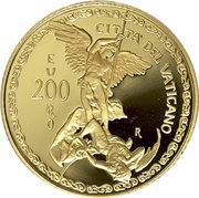 200 Euros - Franciscus Arcangels: Michael, Vatican City, 2019 reverse image