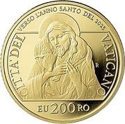 200 Euros - Franciscus Jesus “The Good Shepherd”, Vatican City, 2022 reverse image
