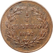 ¼ Centavo, Venezuela, 1852 reverse image