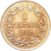 1 Centavo, Venezuela, 1858-1863 reverse image