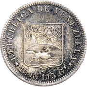 ½ Real, Venezuela, 1858 reverse image