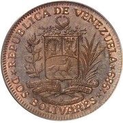 2 Bolívares Pattern obverse image
