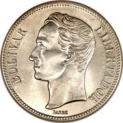 5 Bolívares, Venezuela, 1879-1936 reverse image