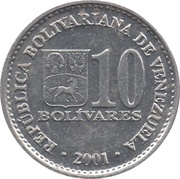 10 Bolívares non-magnetic obverse image