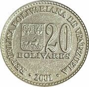 20 Bolívares magnetic obverse image