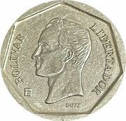 20 Bolívares magnetic, Venezuela, 2000-2002 reverse image