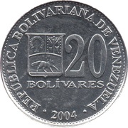 20 Bolívares non-magnetic obverse image