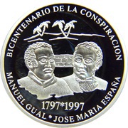 500 Bolívares Gual and España Conspiracy reverse image