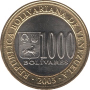 1000 Bolívares obverse image
