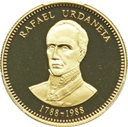 5000 Bolívares Rafael Urdaneta, Venezuela, 1988 reverse image