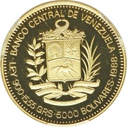 5000 Bolívares Santiago Mariño obverse image