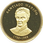 5000 Bolívares Santiago Mariño, Venezuela, 1988 reverse image