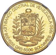 5000 Bolívares José Antonio Páez obverse image
