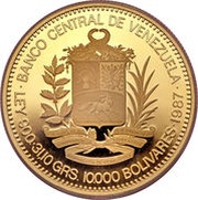 10 000 Bolívares obverse image
