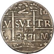 2 Reales "Macuquina" Royalist/Republican coinage obverse image
