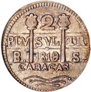 2 Reales - Fernando VII Royalist coinage obverse image
