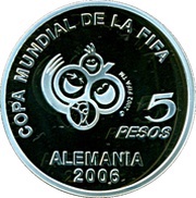5 Pesos FIFA World Cup Germany 2006 reverse image