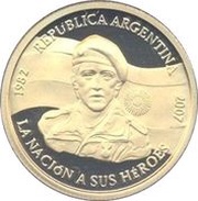 5 Pesos 25th Anniversary of the South Atlantic War obverse image