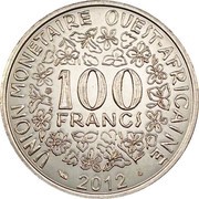 100 Francs CFA magnetic reverse image