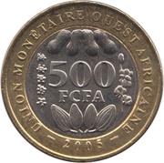 500 Francs CFA reverse image